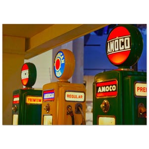 Vintage Gas Pumps Aluminum Print