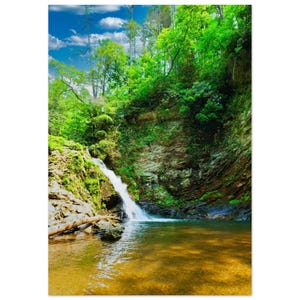 Brasstown Falls Aluminum Print – Waterfall Landscape Nature Photography Wall Art