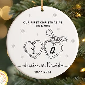 Our First Christmas As Mr & Mrs Ornament, First Christmas Married Ornament, Just Married Ornament, Wedding Gifts, Mr And Mrs Couple Gifts