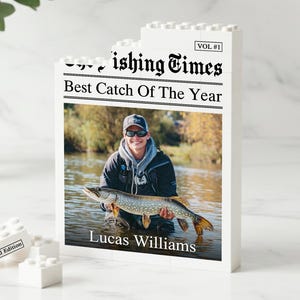 Custom Fishing Photo Block: Best Catch Of The Year, Gift For Him, Boyfriend, Husband, Fisher Gifts
