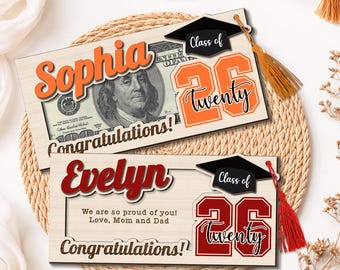 Personalized Graduation Money Holder, Class Of 2026 Graduation Gifts, High School Senior Gift, High School Grad Cash Holder