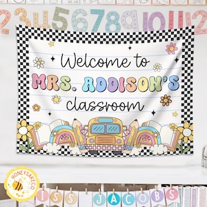 Personalized Classroom Tapestry, Classroom Banner, Classroom Decor, Teacher Tapestry, Welcome Back To School Banner, Gifts For Teacher