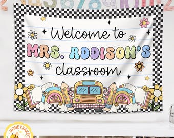 Personalized Classroom Tapestry, Classroom Banner, Classroom Decor, Teacher Tapestry, Welcome Back To School Banner, Gifts For Teacher