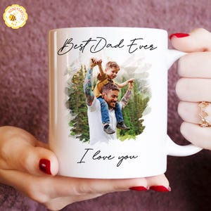 Personalized Portrait Dad Mug, Custom Photo Dad Mug, Father's Day Gifts, Custom Dad Mug With Photo, Dad Mug Gifts For Him, Gifts For Dad
