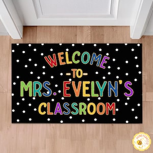 Personalized Teacher Classroom Doormat, Classroom Decor, Custom Welcome To Class Mat, Teacher Back to School Gifts, Classroom Welcome Mat