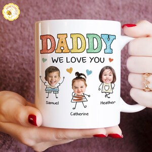Dad Mug With Kids Face, Custom Kids Photo Mug Gift For Dad, Fathers Day Gifts, Fathers Day Mug, New Dad Gift, Dad Gifts, Dad Coffee Mug