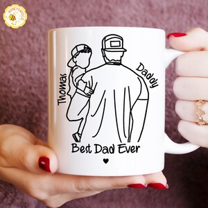 Personalized Photo Dad Mug, Fathers Day Gifts, Dad Portrait Mug With Kids Name, Dad Birthday Gifts, Gift for Husband, Gift for Him