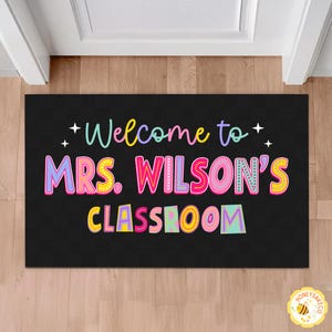 Personalized Teacher Classroom Doormat, Welcome Classroom Doormat, Custom Teacher Name Doormat, Back To School Teacher Gift, Classroom Decor