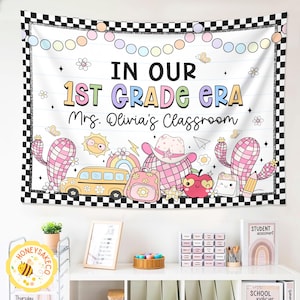 Custom Teacher Name Tapestry, Classroom Decor, Personalized Teacher Banner, Gifts for Teacher, Back To School Banner, Welcome Class Tapestry