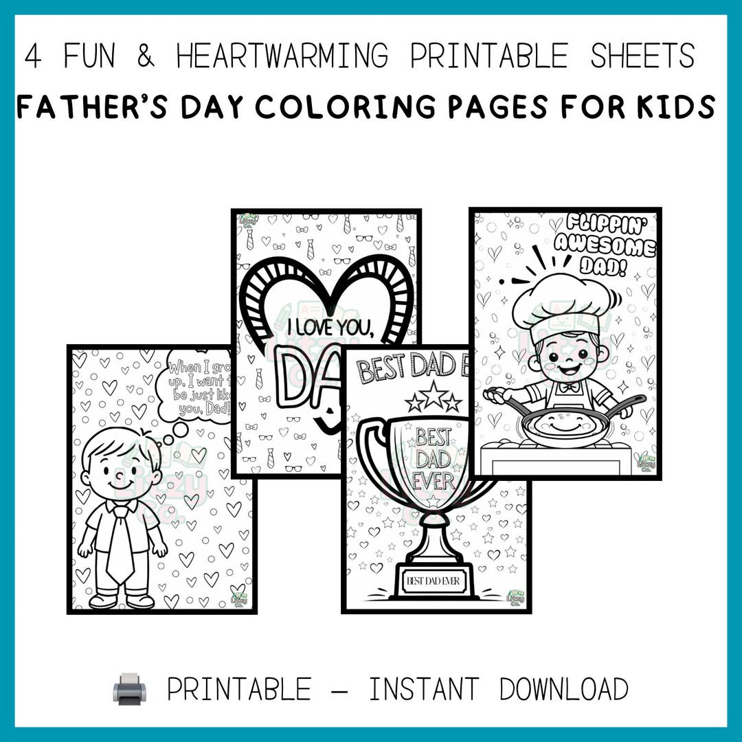 4 Fun & Heartwarming Father’s Day Coloring Pages for Kids – Printable ...