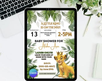 ライオンキング ベビーシャワー招待状 - デジタル