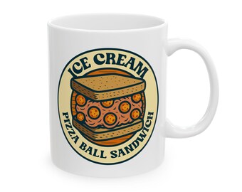 Ice Cream Pizza Ball Sandwich Mug – Funny Retro Food Cup