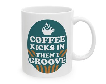 Coffee Kicks In Retro Mug - Funny Caffeine Lover Gift
