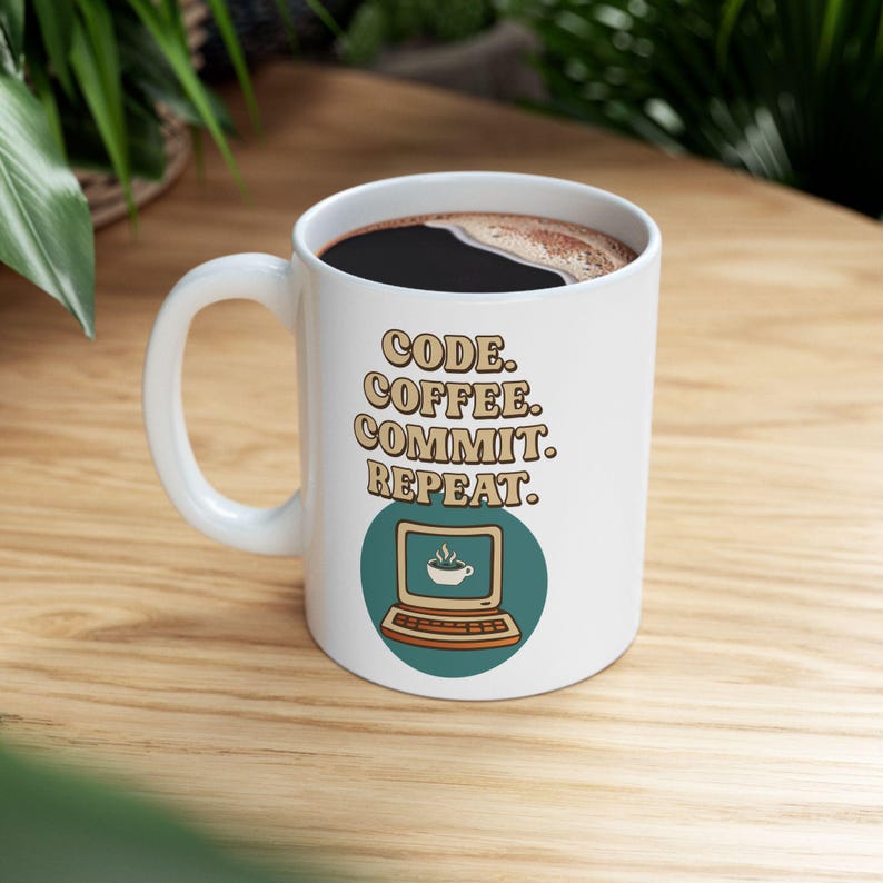 Code Coffee Commit Repeat Mug - Funny Programmer Coffee Mug for Developers and Coders (11oz & 15oz) image 5