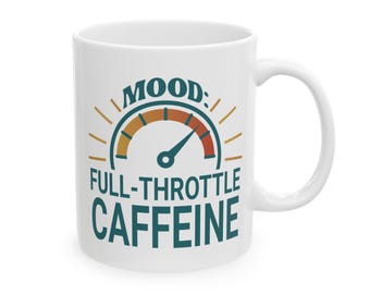 Full-Throttle Caffeine Mug: Funny Retro Coffee Lover Gift