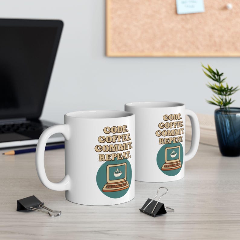 Code Coffee Commit Repeat Mug - Funny Programmer Coffee Mug for Developers and Coders (11oz & 15oz) image 6