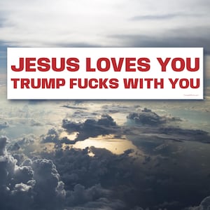 Funny Bumper Sticker | Anti-Trump Sticker | Trump Sticker | Car Decal | Vinyl Sticker | Funny Sticker | Provocative Sticker (red / white)