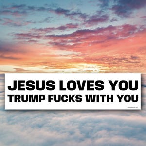 Funny Bumper Sticker | Anti-Trump Sticker | Trump Sticker | Car Decal | Vinyl Sticker | Funny Sticker | Provocative Sticker (black / white)