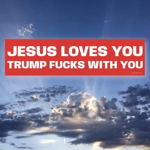 Anti-Trumpf-Autoaufkleber: Provokanter Autoaufkleber (weiß / rot)