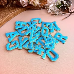 Parche de letras de chenilla, parche de letras con nombre DIY, parche de letras de chenilla termoadhesivo, parche de letras adhesivo, parche de letras