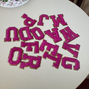 Parche de letras de chenilla, parche de letras con nombre DIY, parche de letras de chenilla termoadhesivo, parche de letras adhesivo, parche de letras