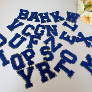 Patch de letra em chenille, Patch de letra com nome faça você mesmo, Patch de letra em chenille para passar a ferro, Patch de letra adesivo, Patch de letra