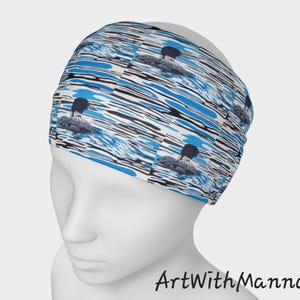 Loon Headband, Original Wearable Bird Art, Workout Bohemian Hair Tie Accessory