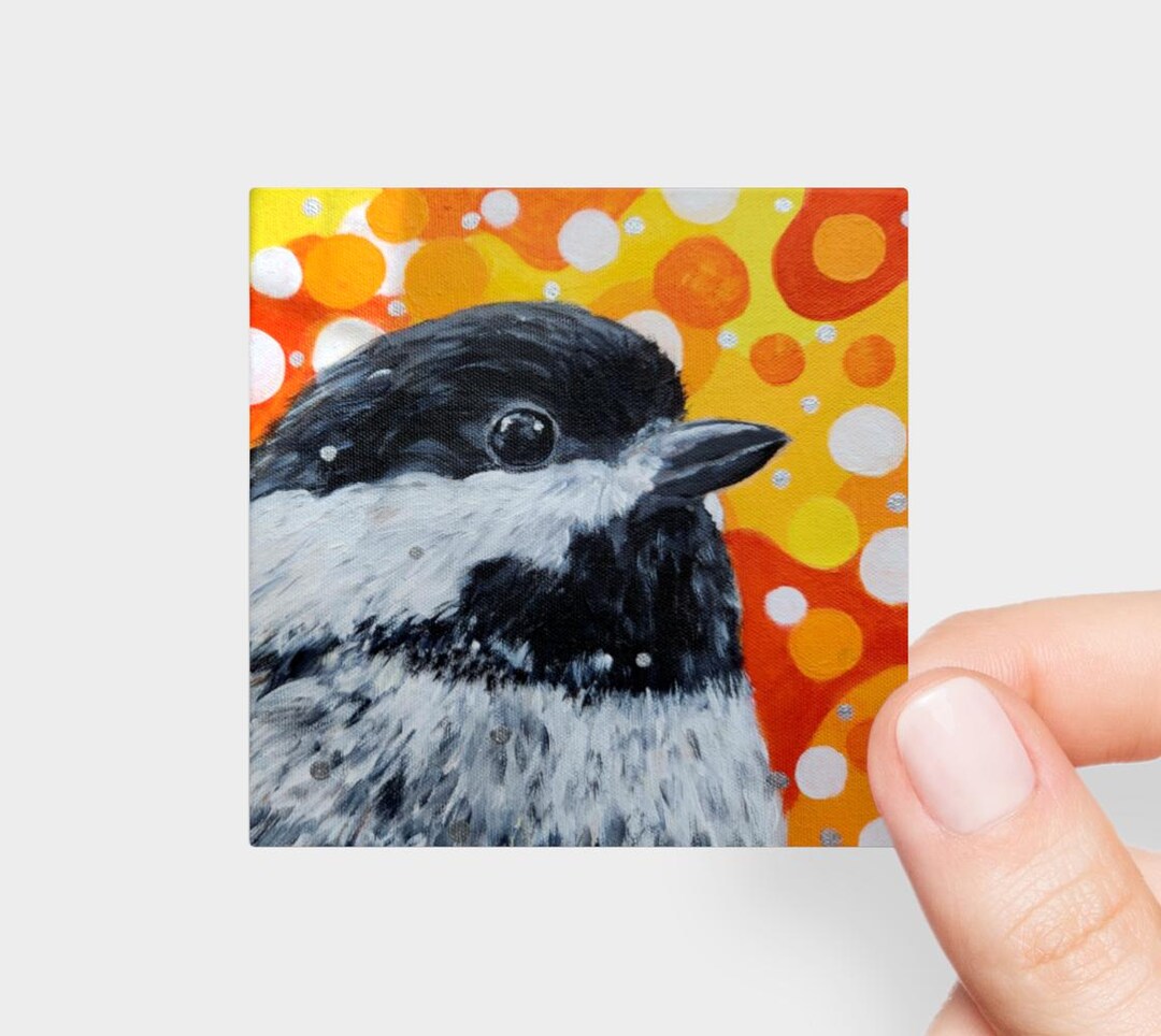 Chickadee Permanent Sticker With Printed Original Bird Art by Canadian ...