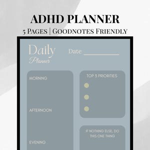 Agenda numérique TDAH | Agenda quotidien | Agenda hebdomadaire | Agenda GoodNotes
