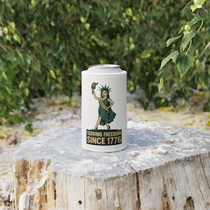 Patriotic Stubby Cooler - Perfect for 4th of July, BBQs, and Picnics, Gifts for Beer Lovers, Collectors,