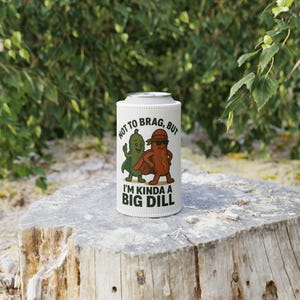 Patriotic Stubby Cooler - &quot;Big Dill&quot; - Perfect for 4th of July, BBQs, and Picnics, Gifts for Beer Lovers, Collectors,