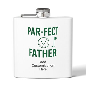 Golf-Themed Stainless Steel Flask, Parfect Father, Customizable Gift for Golf Lovers, Birthday, Fathers Day, Fun Drinkware