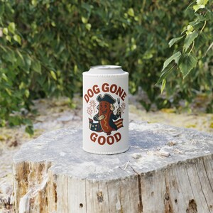 Patriotic Stubby Cooler &quot;Doggone Good&quot; - Perfect for 4th of July, BBQs, and Picnics, Gifts for Beer Lovers, Collectors,