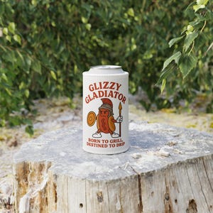 Patriotic Stubby Cooler - &quot;Glizzy Gladiator&quot; - Perfect for 4th of July, BBQs, and Picnics, Gifts for Beer Lovers, Collectors,