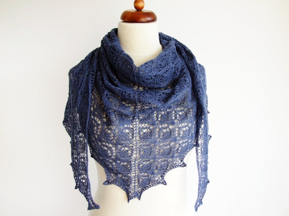 navy blue lace shawl