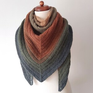 colorful shawl with wool, cozy handknit wrap image 9