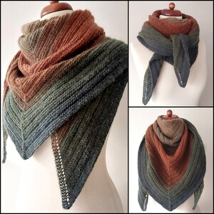 colorful shawl with wool, cozy handknit wrap 3