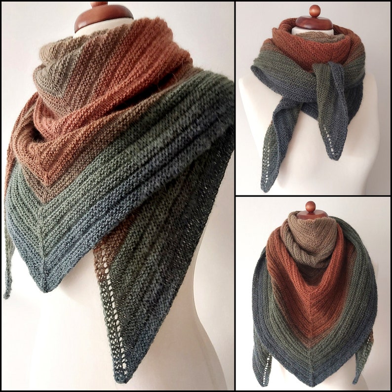 colorful shawl with wool, cozy handknit wrap 3