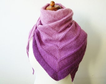 shaded purple shawl with wool