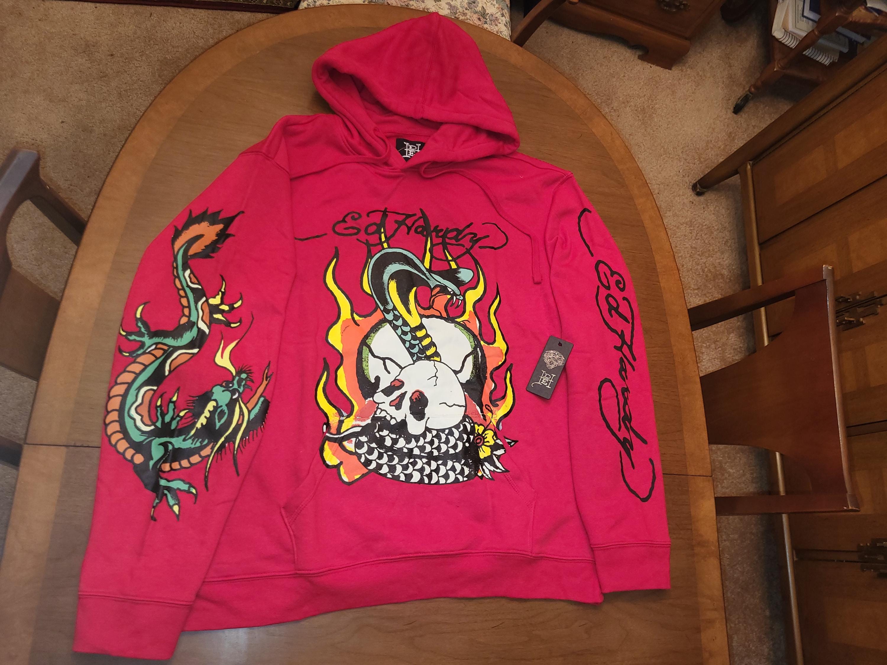 エドハーディー ラインストーン Lサイズ スカル ハート ジップパーカー エドハーディー ラインストーン Lサイズ スカル ハート ジップパーカー