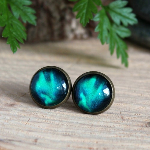 Northern Lights Stud Earrings Aurora Borealis Earrings Etsy