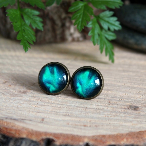 Nordlichter Ohrstecker | Aurora Borealis Ohrringe | Nordlichter Schmuck | Galaxy Schmuck | Ohrstecker