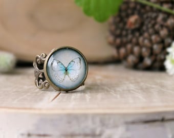 Vintage Butterfly Ring | Butterfly Jewelry | Adjustable Vintage Bronze Ring | Personalized Jewelry