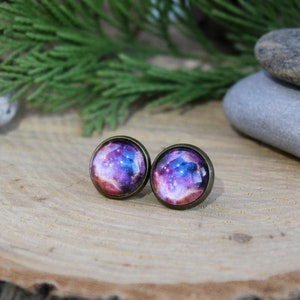 Galaxy Stud Earrings | Space Jewelry | Nebula Stud Earrings | Galaxy Jewelry | Stud Earrings