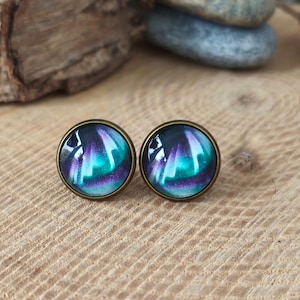 Aurora Glow | Northern Lights Stud Earrings | Northern Lights | Aurora Borealis Earrings | AI-Generated Northern Lights Stud Earrings