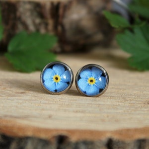 Forget Me Not Stud Earrings | Flower Jewelry | Blue Flower Earrings | Tiny Stud Earrings | Flower Earrings | Forget-me-not