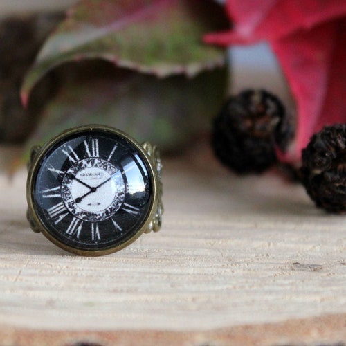 Vintage Clock Ring Clock Dial Jewelry Adjustable Clock Etsy