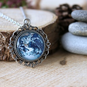 Planet Earth Pendant | Earth Pendant | Galaxy Jewelry | Space Necklace | Solar System Necklace