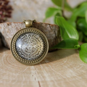 Mayan Calendar Necklace | Ancient Maya Calendar | Sparkling Pendant | Aztec Calendar | Mayan Calendar Jewelry