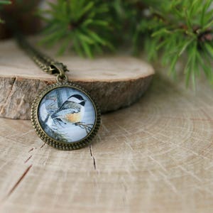 Bird Necklace | Chickadee Pendant | Antique Bronze Pendant | Bird Jewelry | Personalized Jewelry